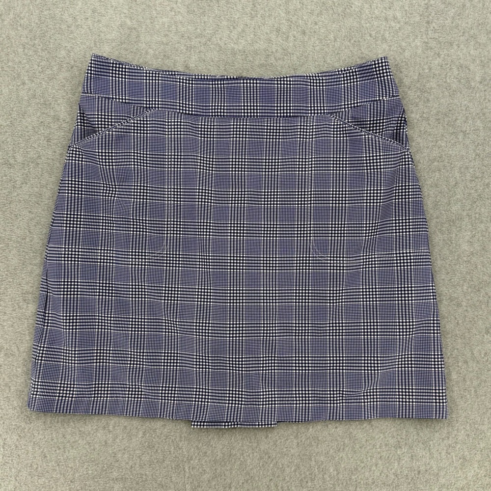 Peter Millar Skort Women 8 Blue Plaid Wicking Activewear Golf Skirt